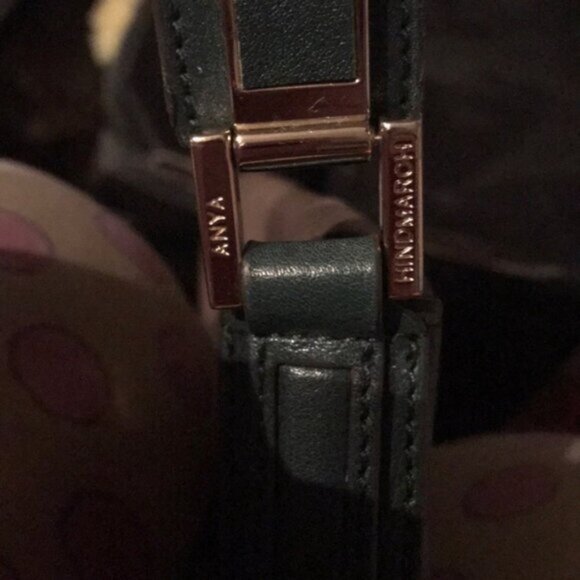 Anya Hindmarch Y2K Color Block Hobo Leather Pockets Shoulder Bag Green Black Tan - Picture 16 of 16